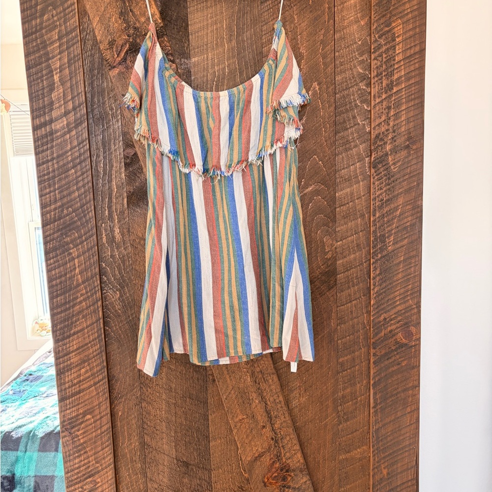 Free People Multicolor Striped Strapless Dress
